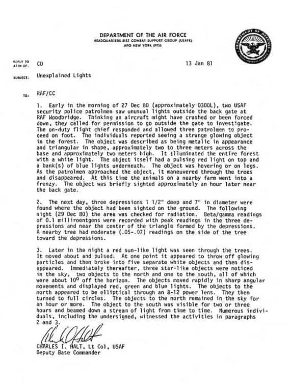 1980 UFO incident